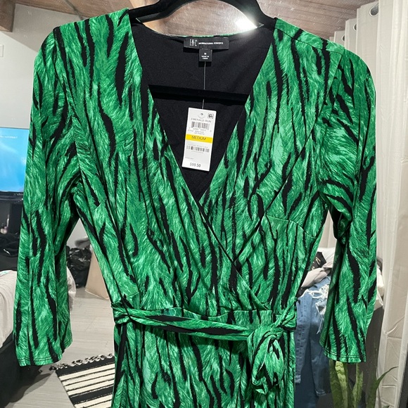 INC Side-Tie Faux-Wrap Dress, Created for Macy's - Picture 6 of 6